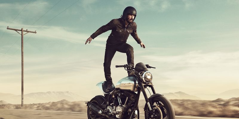 Keanu Surfs a Motorcycle on Super Bowl Ad